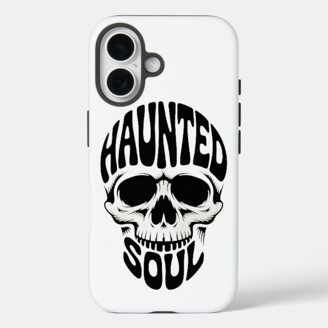 Haunted Soul Skull Typography Case-Mate iPhone Case (Back)