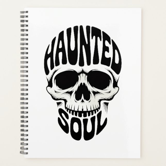 Haunted Soul Skull Typography Planner (Front)