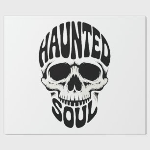 Haunted Soul Skull Typography Wrapping Paper
