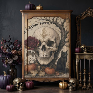Haunted Souls Gothic Macabre Skull Red Rose Death Tissue Paper