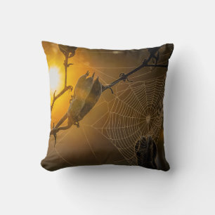 Haunted spiderweb in Cemetery pillow