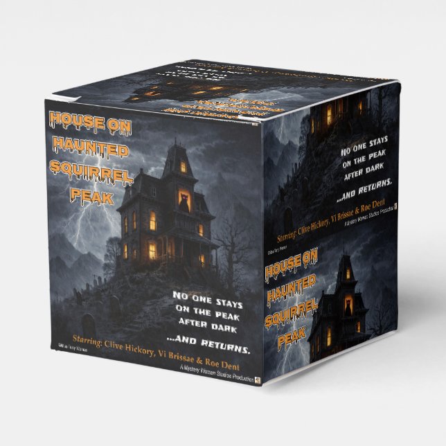 Haunted Squirrel Peak Parody Favour Box (Front Side)