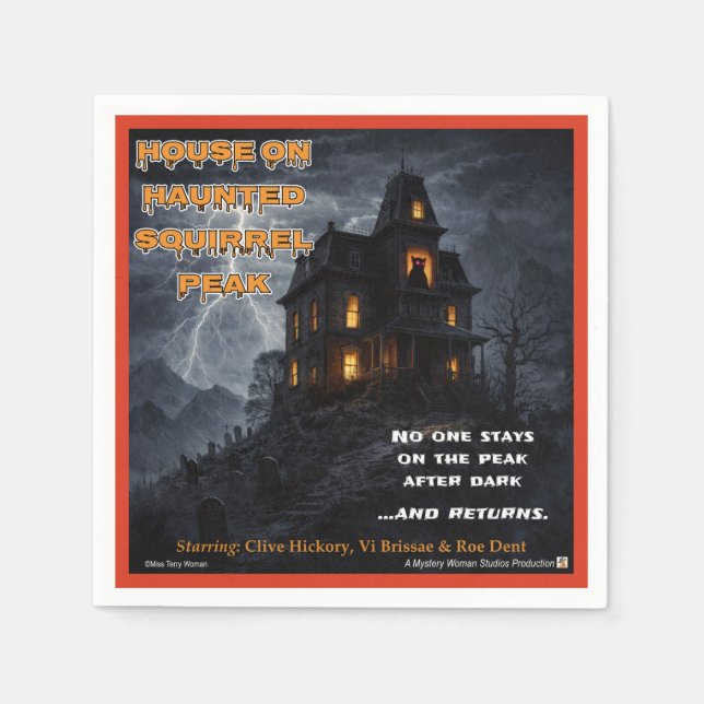 Haunted Squirrel Peak Parody Napkin (Front)
