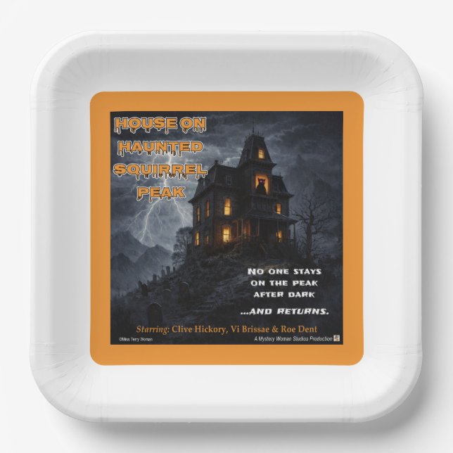 Haunted Squirrel Peak Parody Paper Plate (Front)