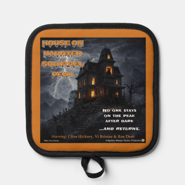 Haunted Squirrel Peak Parody Pot Holder (Front)