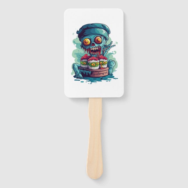 Haunted Sushi Chef Hand Fan (Front)
