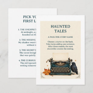 Haunted Tales Halloween Pass the Story Game Card