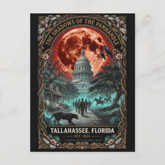 Haunted Tallahassee, Florida Vintage Horror Travel Postcard