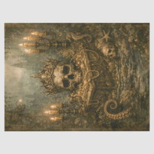 Haunted Treasure Skull Decoupage Pirates Mermaid  Tissue Paper