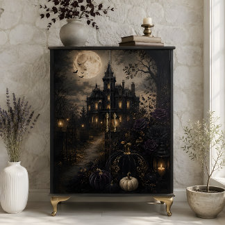 Haunted Victorian Mansion Full Moon Halloween Tissue Paper