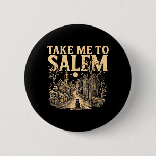 Haunted Village Spooky Halloween Witch Town Take 6 Cm Round Badge