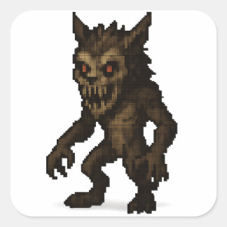 haunted werewolf monster pixel art sticker 