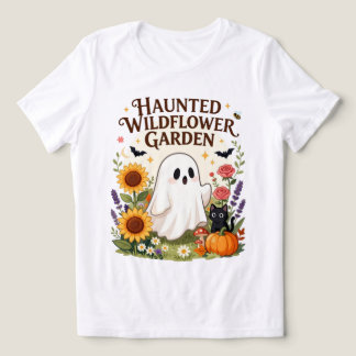 Haunted Wildflower Garden Cute Ghost Halloween  Tri-Blend Shirt