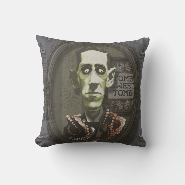 Haunted Zombie HP Lovecraft Pillow (Front)