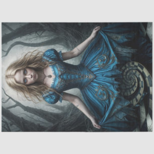 Haunting Alice in Wonderland Dark Decoupage  Tissue Paper