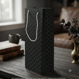 Haunting Charcoal Gothic Raven Wine Gift Bag