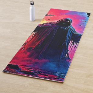 Haunting Demon Cloaked In Shadows Design Yoga Mat