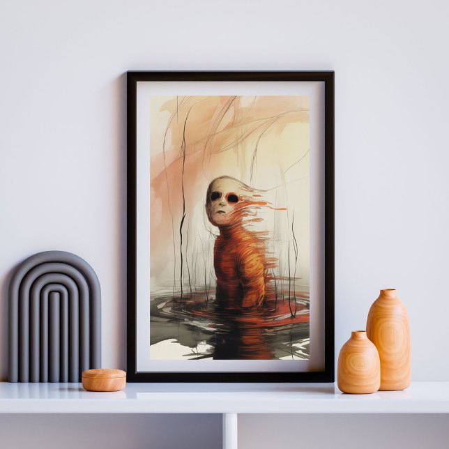 Haunting Descent – Surreal Horror Expressionist  Poster (Creator Uploaded)