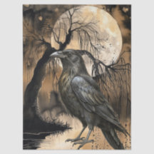 Haunting Fantasy Gothic Raven Art Collage 