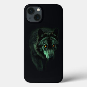 "Haunting Gaze of the Night Wolf" iPhone 13 Case
