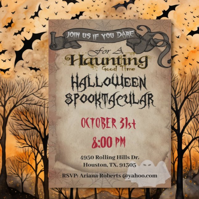 Haunting Good Time Adult Halloween Party  Invitation (Creator Uploaded)