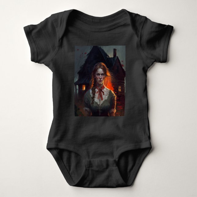 Haunting house baby bodysuit (Front)