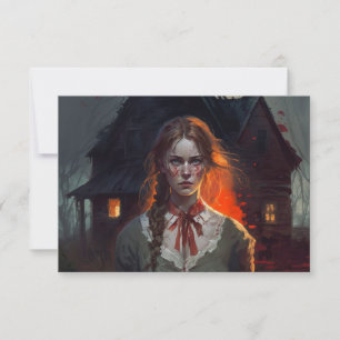 Haunting house card