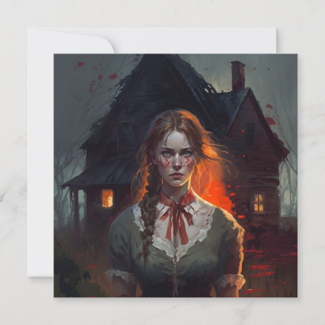 Haunting house card (Front)