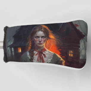 Haunting house golf head cover