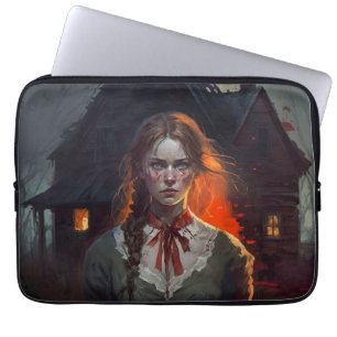 Haunting house laptop sleeve