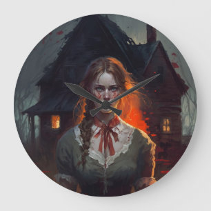 Haunting house large clock