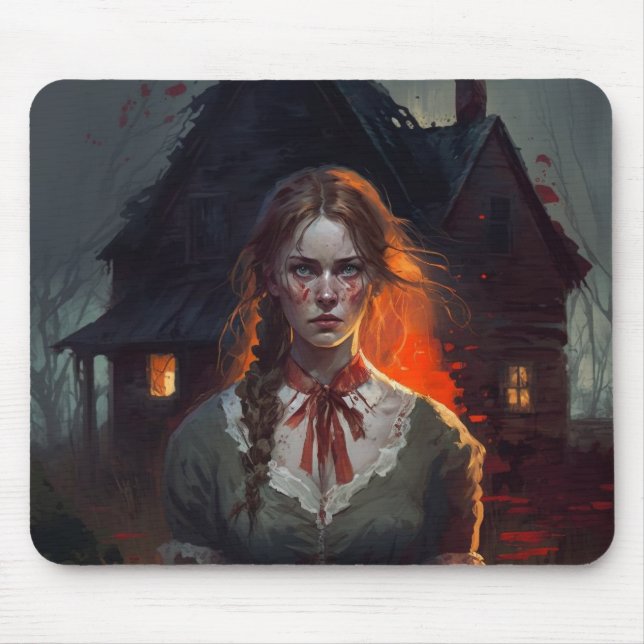 Haunting house mouse pad (Front)