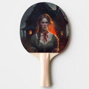 Haunting house ping pong paddle