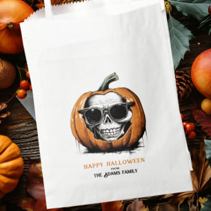 Haunting Jack O' Lantern Grinning Skull Halloween Favour Bag
