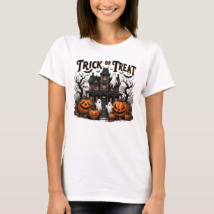 Haunting night with ghosts and pumpkins! T-Shirt
