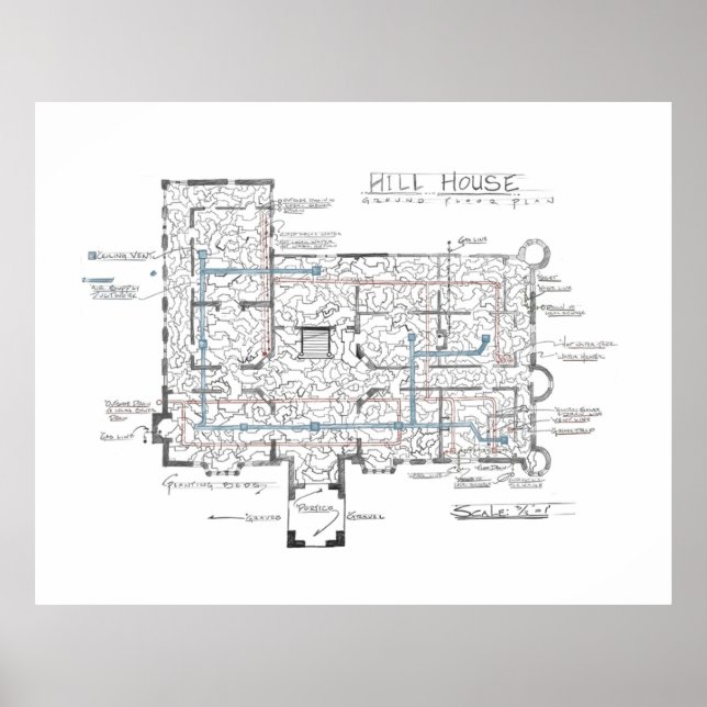 Haunting of Hill House Blueprint Poster (Front)