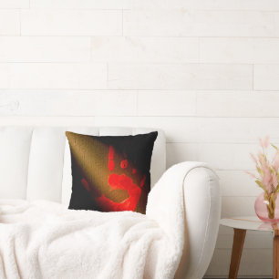 Haunting Red Hand Print Cushion