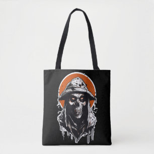 Haunting Street Phantom – Scary Halloween Sticker Tote Bag