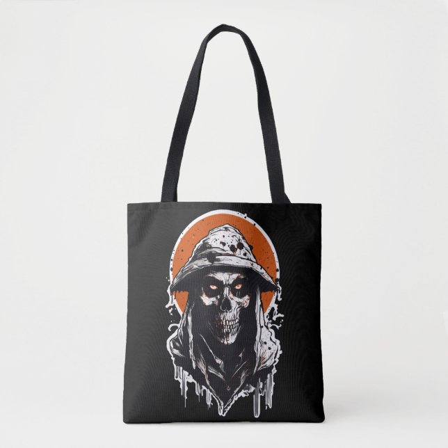 Haunting Street Phantom – Scary Halloween Sticker  Tote Bag (Front)