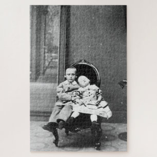 Haunting Vintage Sibling Portrait Jigsaw Puzzle