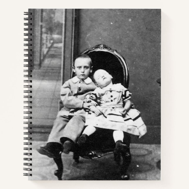 Haunting Vintage Sibling Portrait  Notebook (Front)