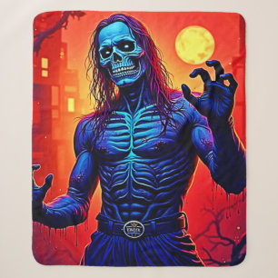 Haunting Zombie Demon In The City Design Sherpa Blanket
