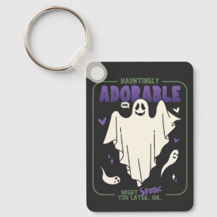Hauntingly Adorable Funny Halloween Ghost Sayings Key Ring