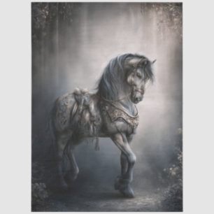 Hauntingly Beautiful Carousel Horse for Decoupage Tissue Paper