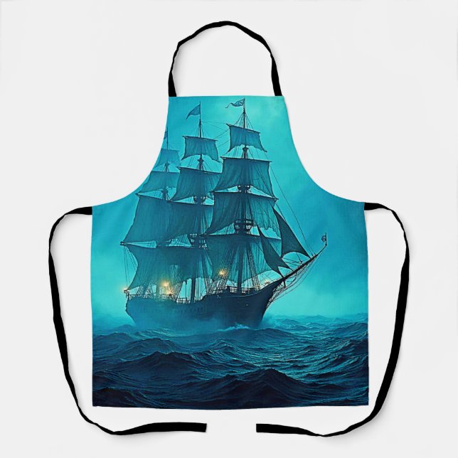 Hauntingly Beautiful Ocean Voyage Design Apron (Front)