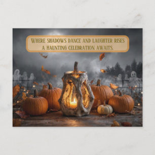 Hauntingly Celebratory Halloween Party Postcard