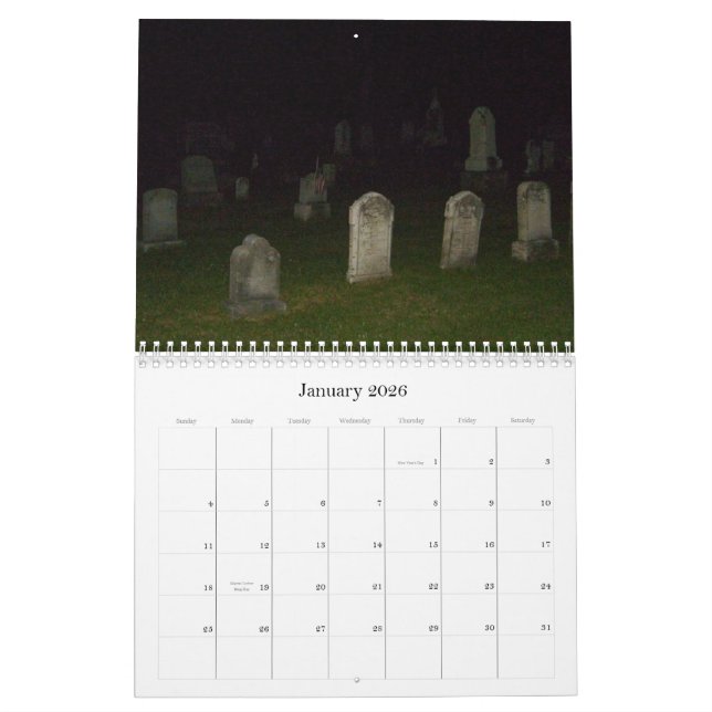 Hauntingly Fun-Calendar-Graveyards Calendar (Jan 2026)