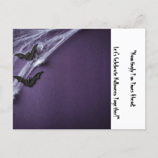 "Hauntingly Fun Times Ahead: Celebrate together" Holiday Postcard