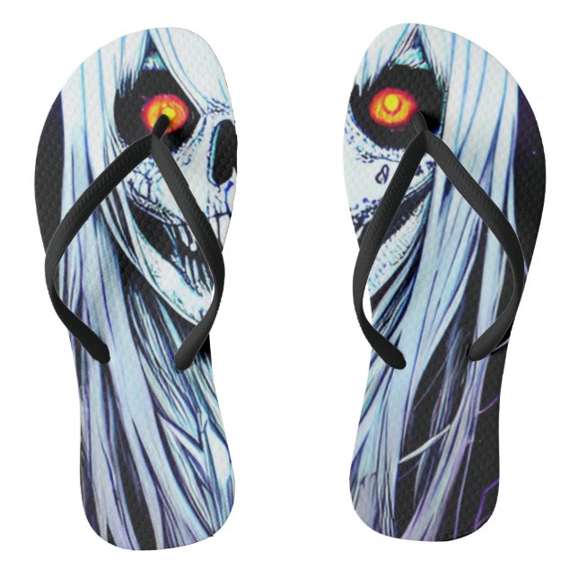 Hauntingly Stylish: Halloween Spooky Thongs (Footbed)