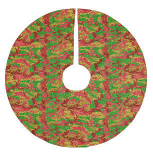 Haus Of Camo Gold Xmas Pattern Brushed Polyester Tree Skirt